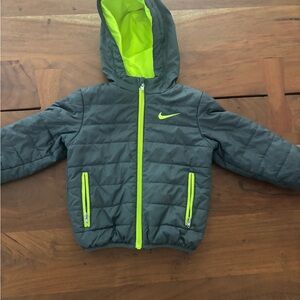 Nike Kids Jacket in Gray and Neon Yellow